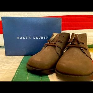 RALPH LAUREN: Brown Nubuck Mid w/ leather lining